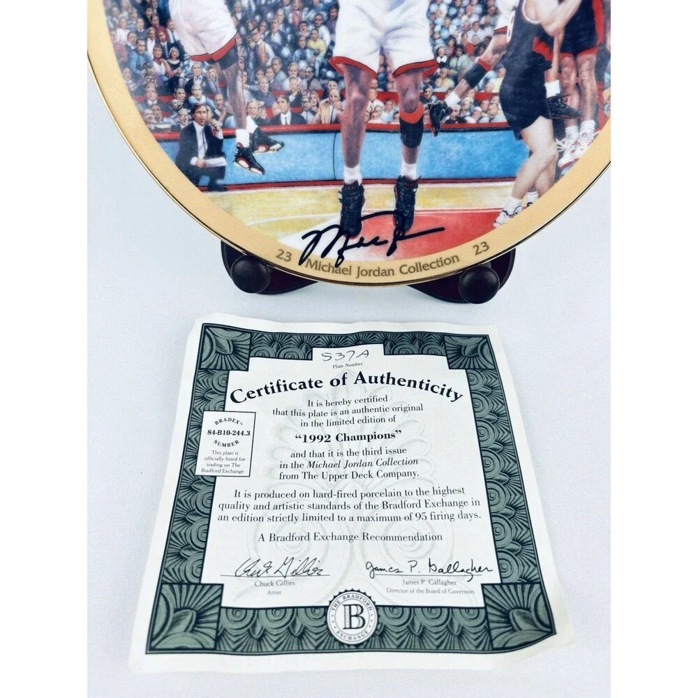 Michael Jordan 1992 Champions Collectors Plate Upper Deck Card Bradford Exchange